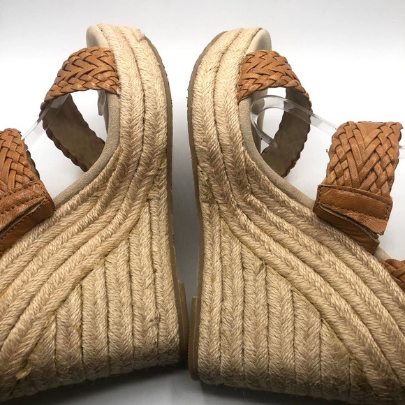 Michael Kors Tan‎ Braided Espadrille Wedge Heel Platform Sz 10 - Picture 7 of 9